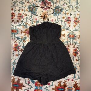 Old Navy Black Linen Romper
